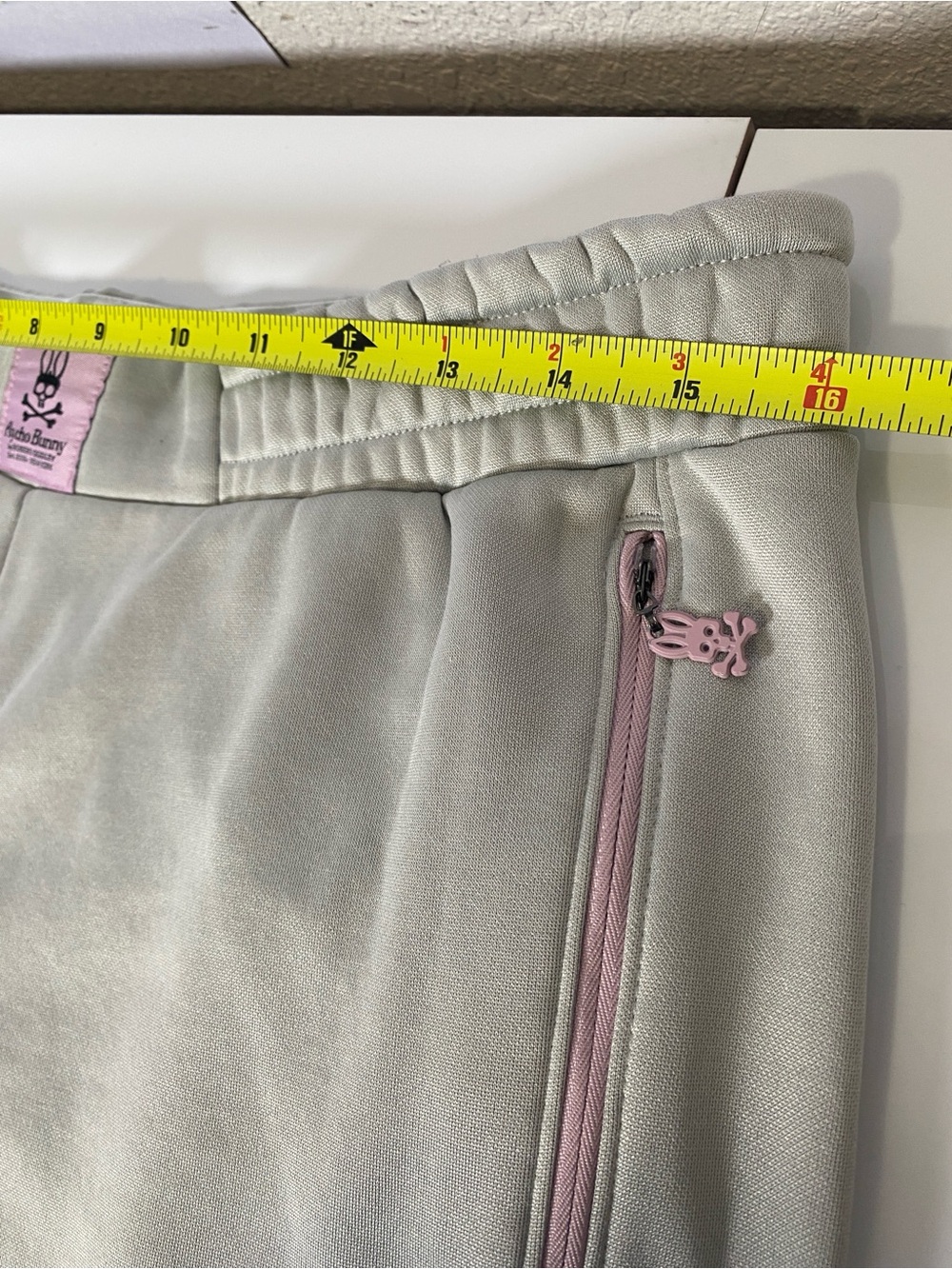 Psycho Bunny Jogger Sweatpants Pink Logo Gray Comfy Streetwear Fleece L Men - Picture 8 of 11